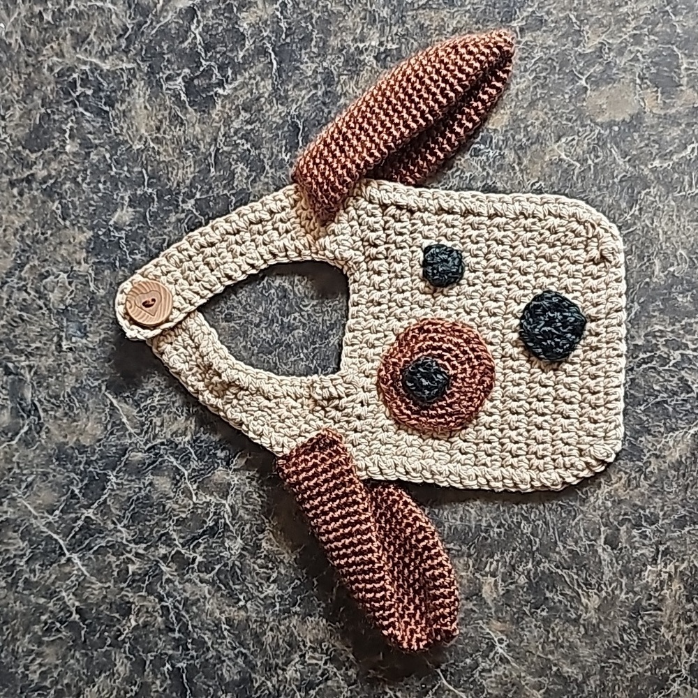 Handmade crocheted puppy bib apron